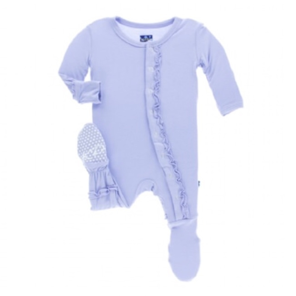 Kickee Pants basic muffin ruffle footie in lilac